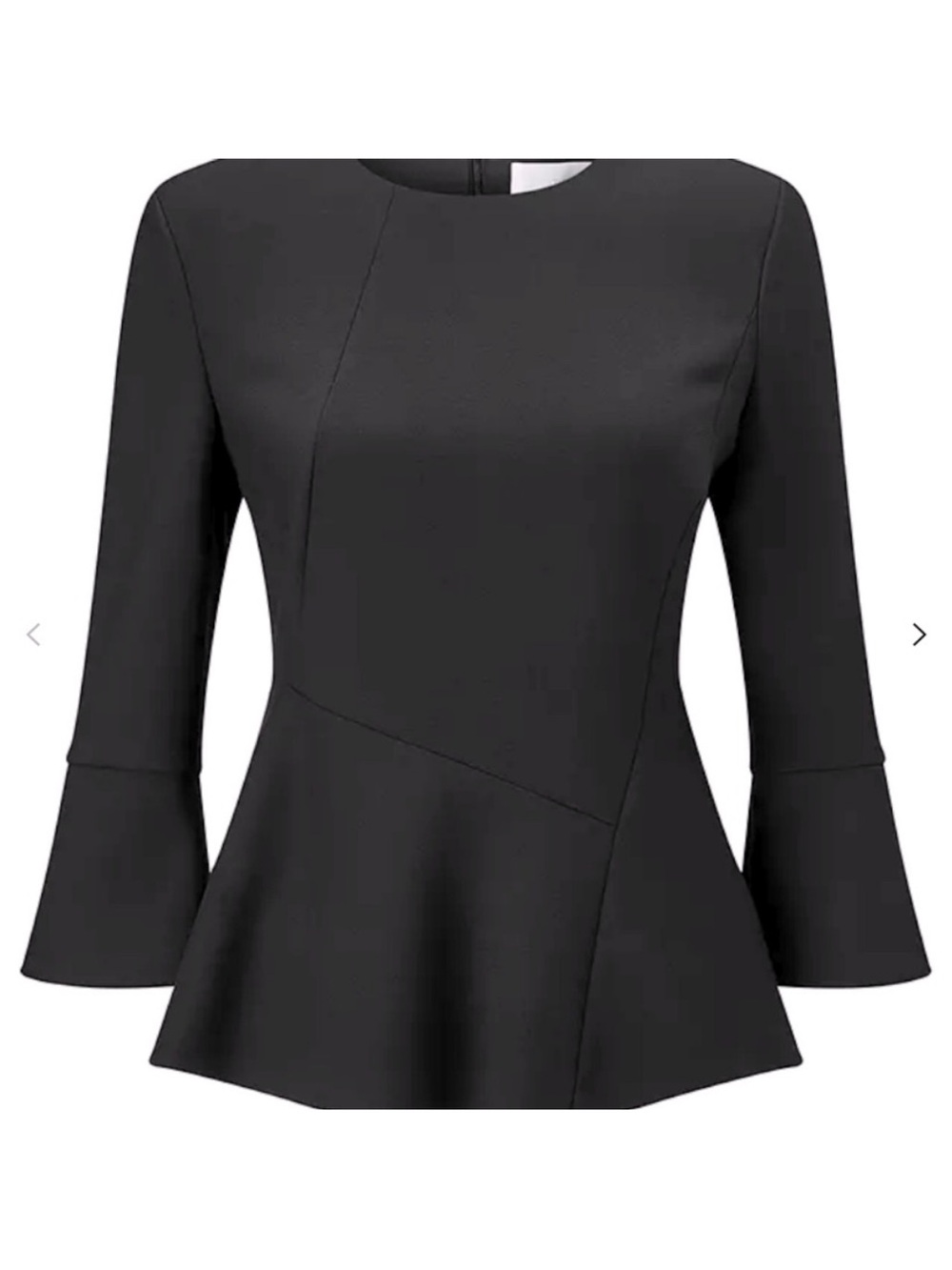 Hugo Boss Black Peplum Top with Flared Cuffs
